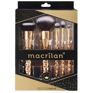 Kit 5 Pincéis para Maquiagem Precious Gold Macrilan