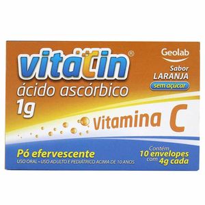 Vitacin Pó Efervescente Laranja 1g 10 envelopes 4g cada