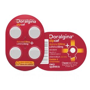 Doralgina Dipcaf 500mg/65mg 4 Comprimidos