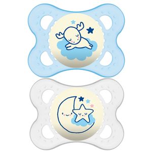 Chupeta MAM Night Original 0-6 Meses c/2 Tam 1 - Azul - 2911