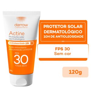 Protetor Solar Facial Darrow Actine Antioleosidade Toque Seco FPS30 120ml
