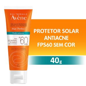 Protetor Solar Facial Avène Mat Perfect Fluido Antiacne FPS60 40g