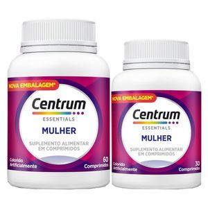 Kit Centrum Essentials Mulher 60 + 30 Comprimidos