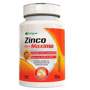 Zinco Dose Máxima Katiguá 500mg 30 Cápsulas
