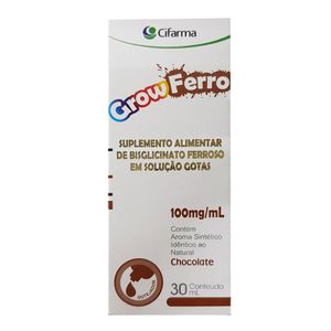 Grow Ferro Gotas Sabor Chocolate 100mg/ml 30ml