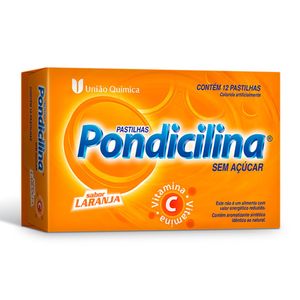 Pondicilina Vitamina C Laranja 12 Pastilhas para Garganta