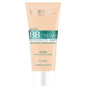 B.B. Cream Creme Efeito Matte 5 em 1 Base Clara FPS50 30ml