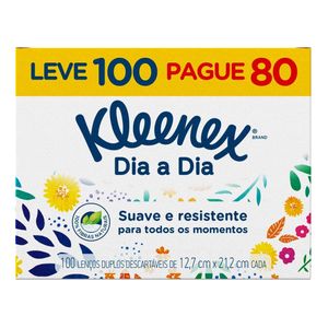 Lenços de Papel Kleenex a Dia a Dia Sem Perfume 100 Lenços