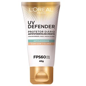 Protetor Solar UV Defender L'oreal Com Cor Clara FPS60 40g