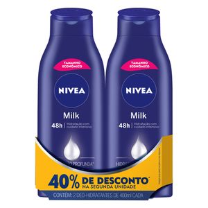 Kit Loção Hidratante Nivea Milk Hidratação Profunda 400ml + 400ml