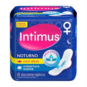 Absorvente Intimus Noturno Longo Suave com Abas 8 unidades