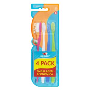 Escova Dental Condor Plus M Macia 4 unidades