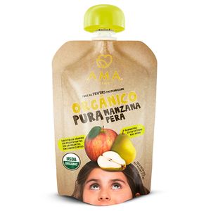 Purê de Frutas AMA Time Orgânico Maçã e Pera 90g