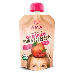 Purê de Frutas AMA Time Ôrganico Maçã e Framboesa 90g