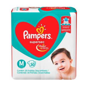 Fralda Pampers Supersec Mega M com 30 Unidades