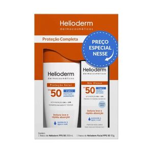 Kit Protetor Solar Helioderm Corpo Fps50 200ml +Facial Fps50 50G