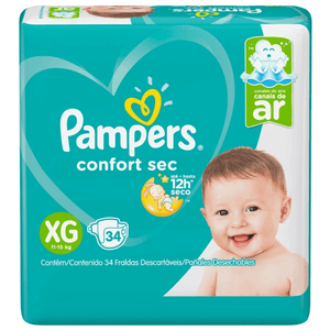 Fralda Pampers Confortsec Mega XG 34 unidades