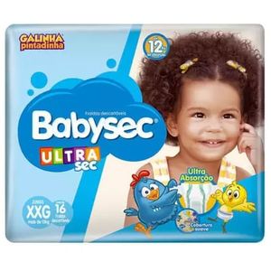 Fralda Babysec Ultrasec Jumbo Galinha Pintadinha Xxg com 16 unidades