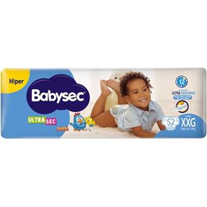 Fralda Babysec Ultrasec Hiper Galinha Pintadinha XXG com 52 unidades
