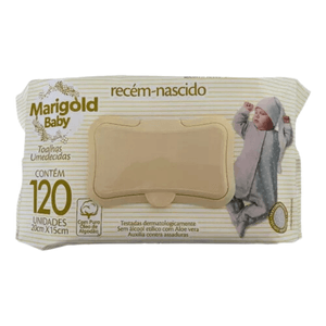 Toalha Umedecida Marigold Premium Sensitive com 120 unidades