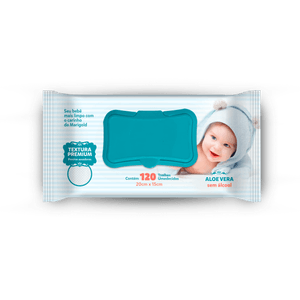 Toalha Umedecida Marigold Premium com 120 unidades