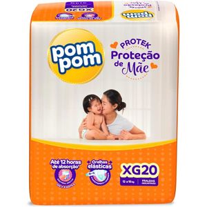 Fralda Pom Pom Protek Proteção de Mãe Jumbo xg com 20 Unidades