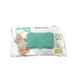 Toalha Umedecida Marigold Premium Camomila com 120 unidades