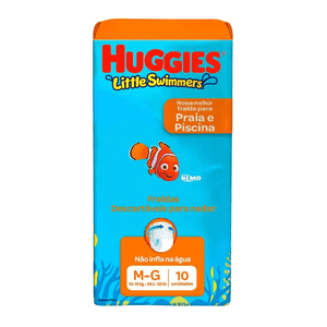 Fralda Descartável Huggies Little Swimmers Praia e Piscina Tamanho M/G com 10 unidades
