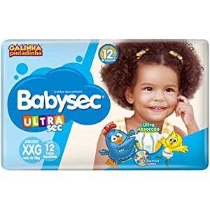 Fralda Babysec Ultrasec Jumbinho Galinha Pintadinha XXG com 12 unidades