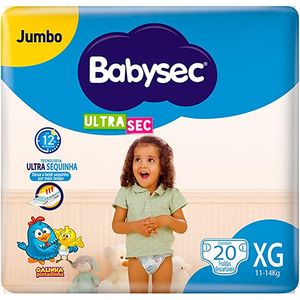 Fralda Babysec Ultrasec Jumbo Galinha Pintadinha Xg com 20 unidades
