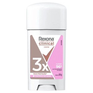 Desodorante Rexona Feminino Clinical Classic  Antitranspirante Creme com 58G