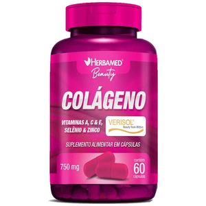 Colágeno Verisol + Vitaminas e Minerais 750mg Herbamed 60 Cápsulas