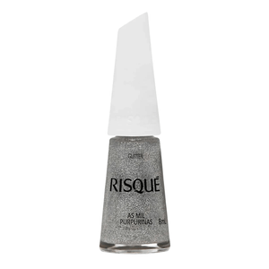 Esmalte Risqué As Mil Purpurinas Efeito Glitter Hipoalergênico com 8ml