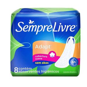 Absorvente Sempre Livre Especial Adapt Suave Sem Abas com 8 unidades