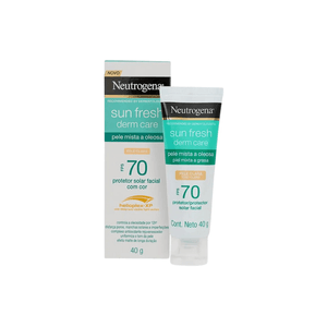 Protetor Solar Facial FPS 70 Neutrogena Sun Fresh Derm Care Pele Clara 40g