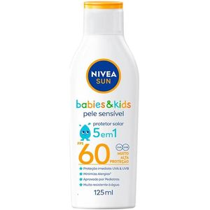 Protetor Solar Nivea Kids & Babies Pele Sensível FPS60 Sensitive Pure 125Ml