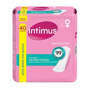 Protetor Diario Intimus Tecnologia Antibacteriana Sem Abas com 40 unidades