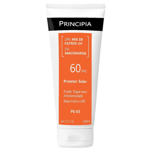 Protetor Solar 29% Mix de Filtros UV + 2% Niacinamida FPS 60 Principia Skincare PS-03 com 200ml