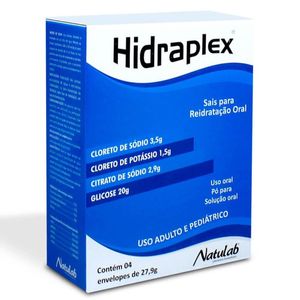 Sais Para Reidratação Hidraplex Sabor Natural com 4 Envelopes