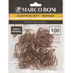 Elástico Para Cabelo Marco Boni Soft Marrom com 100 unidades