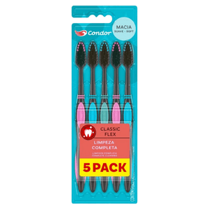 Kit Escova Dental Condor Classic Flex Macia Com 5 Unidades