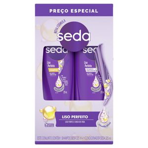 Kit Seda Cocriações Liso Perfeito Shampoo com 325ml + Condicionador com 325ml