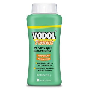 Vodol Prevent Talco Antisséptico Sem Perfume Para Os Pés com 100g