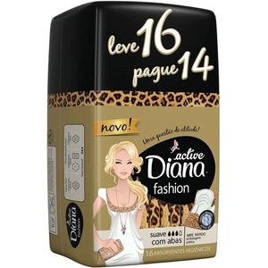 Absorvente Diana Fashion com Abas Leve 16 Pague 14 Unidades