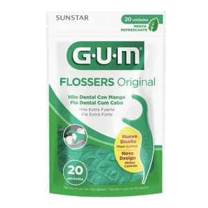 Fio Dental Flosser Original Gum Sabor Menta Com 20 Unidades Sunstar