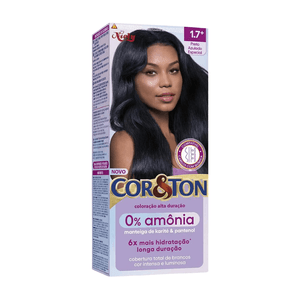 Tintura Cor&Ton Niely 0% Amônia 1.7 Preto Azulado
