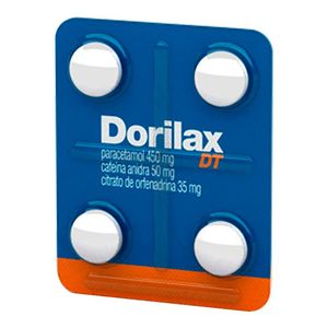 Dorilax DT Paracetamol 450mg + Cafeína Anidra 50mg + Citrato de Orfenadrina 35mg 4 comprimidos