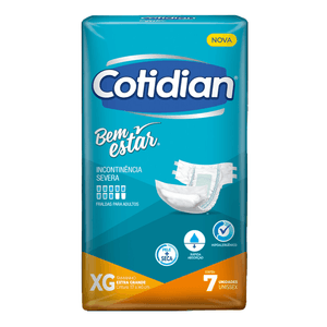 Fralda Adulto Cotidian Bem Estar Confort Plus XG 7 unidades