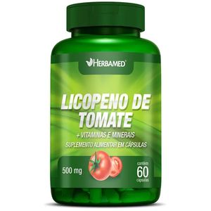 Licopeno de Tomate + Vitaminas e Minerais 500mg Herbamed 60 Cápsulas
