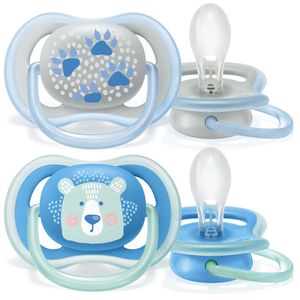 Chupeta Philips Avent Ultra Air Decorada 6-18 Meses Azul com 2 unidades